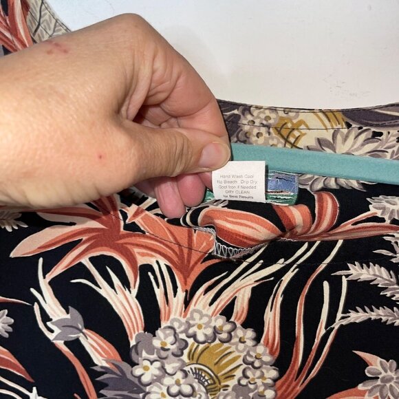 Reyn Spooner Vintage Womens Maxi Dress Size Medium Floral Black Gray Pink - Picture 4 of 8